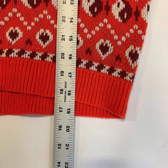BP Nordstrom Women's Crafted Holiday Fairisle Sweater‎ In Red Scarlet Size S NWT - Picture 11 of 11